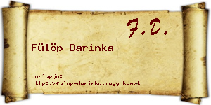 Fülöp Darinka névjegykártya